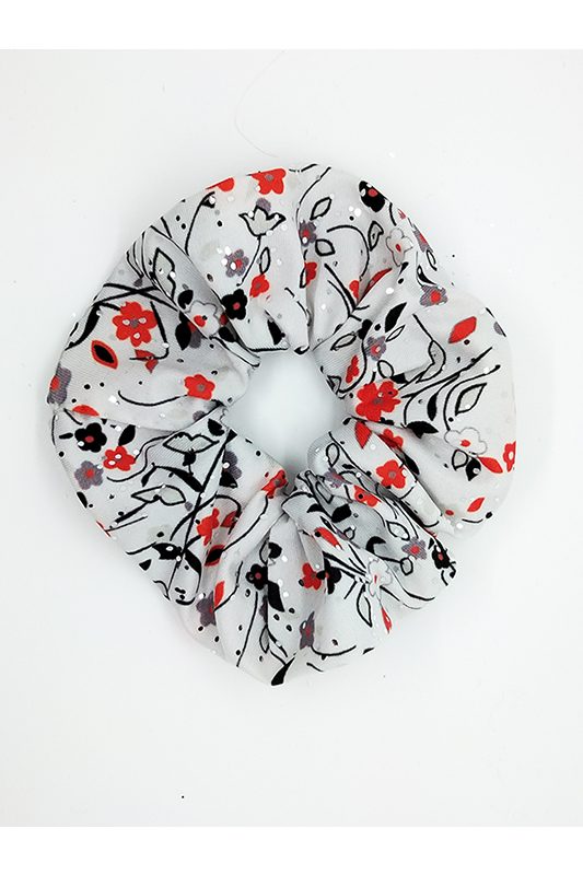 chouchou cheveux scrunchie made in france accessoire coiffure motif floral