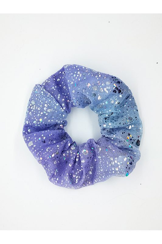 chouchou cheveux scrunchie made in france accessoire coiffure mauve pailleté made in france