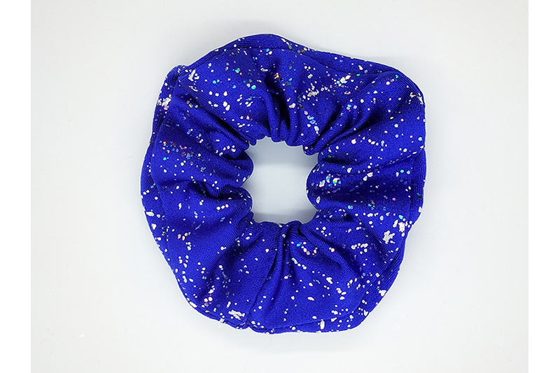 chouchou cheveux scrunchie made in france accessoire coiffure bleu argent
