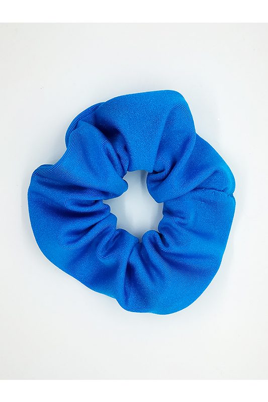 chouchou cheveux scrunchie made in france accessoire coiffure lycra bleu uni