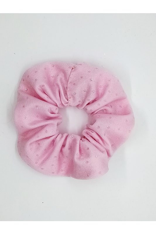 chouchou cheveux scrunchie made in france accessoire coiffure rose paillete