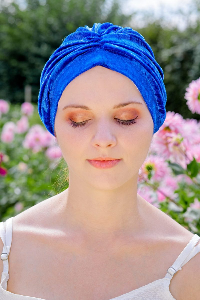 turban velours bleu