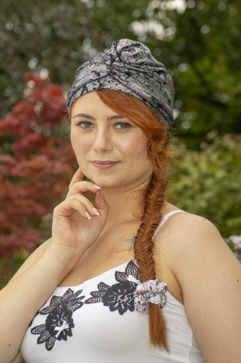 turban velours noir