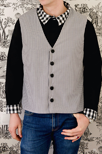 gilet hommes rayures made in france