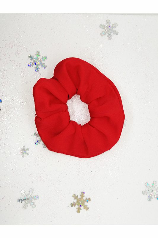 chouchou rouge uni scrunchie made in France fait main handmade