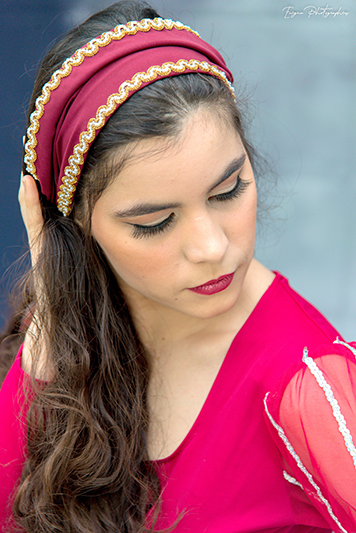 bandeau cheveux bordeaux made in france