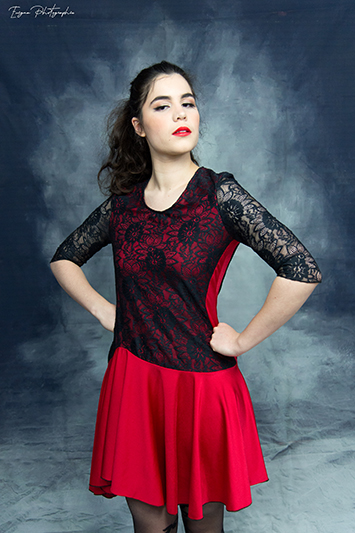 robe de tango argentin rouge et noire made in france