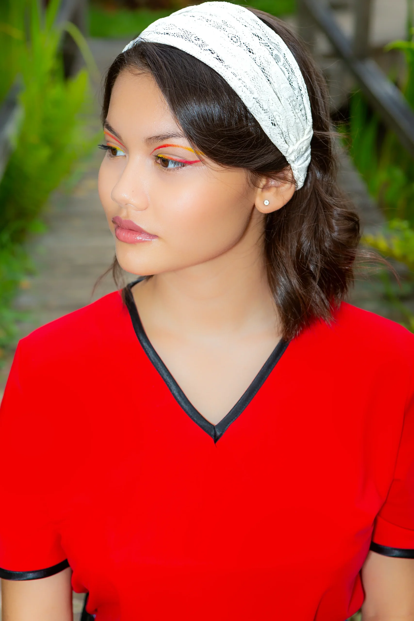 bandeau cheveux dentelle ivoire fait main et made in france
