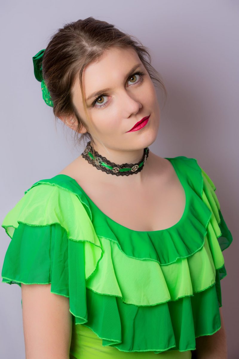 haut vert femme volants made in france