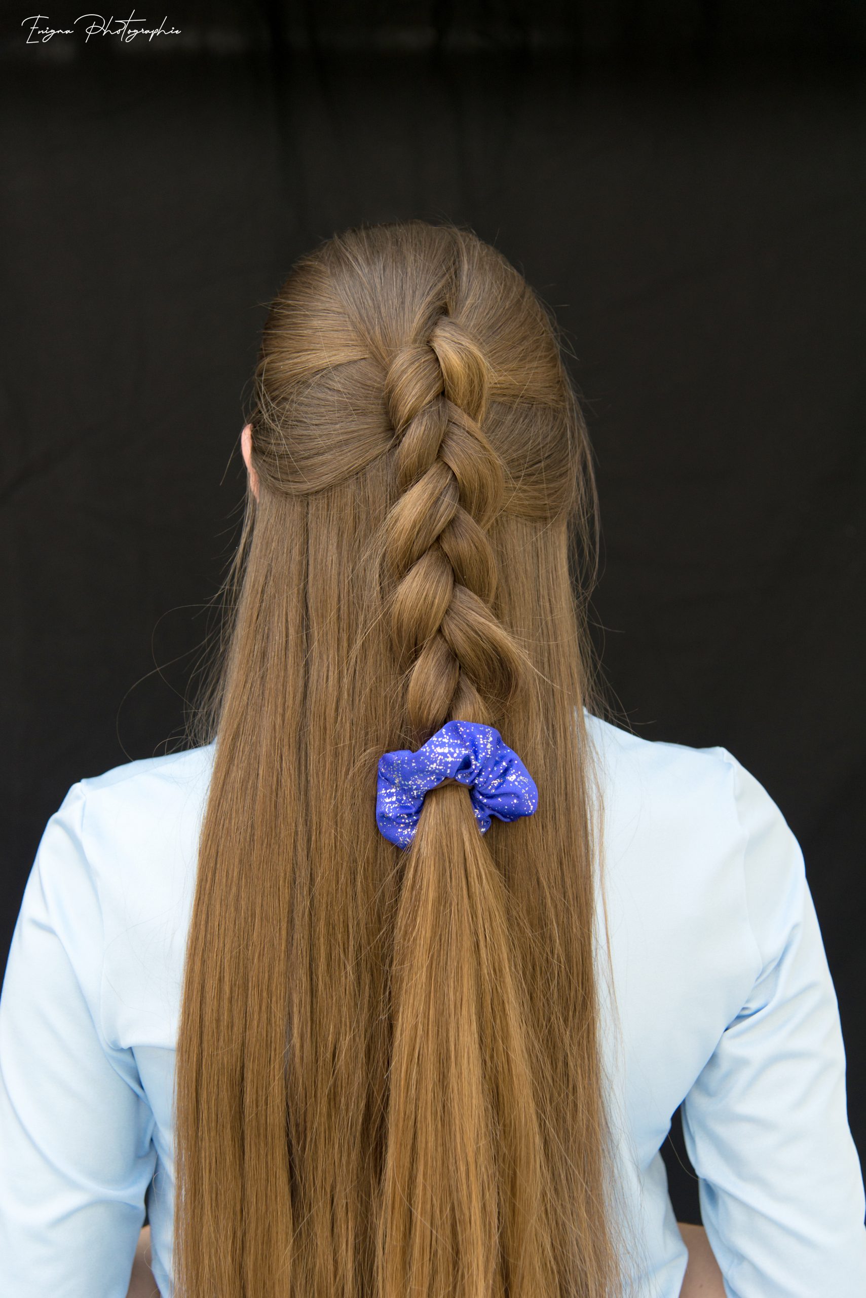 chouchou cheveux bleu indigo