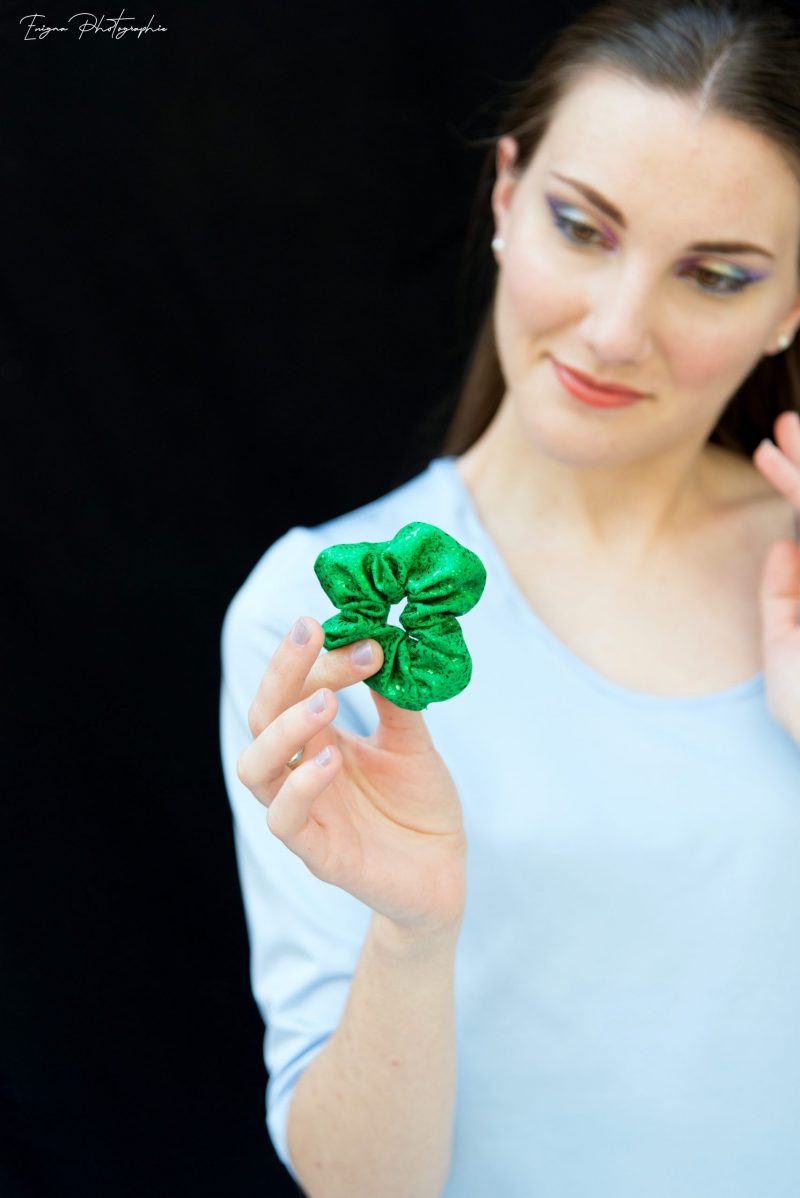 chouchou cheveux vert