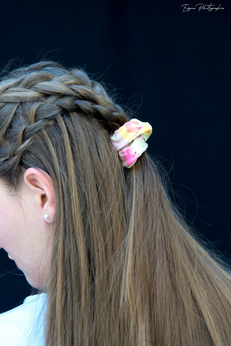 chouchou cheveux imprimé pastel