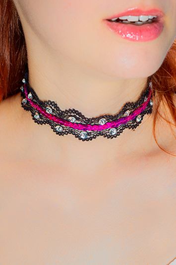 choker dentelle noire made in france