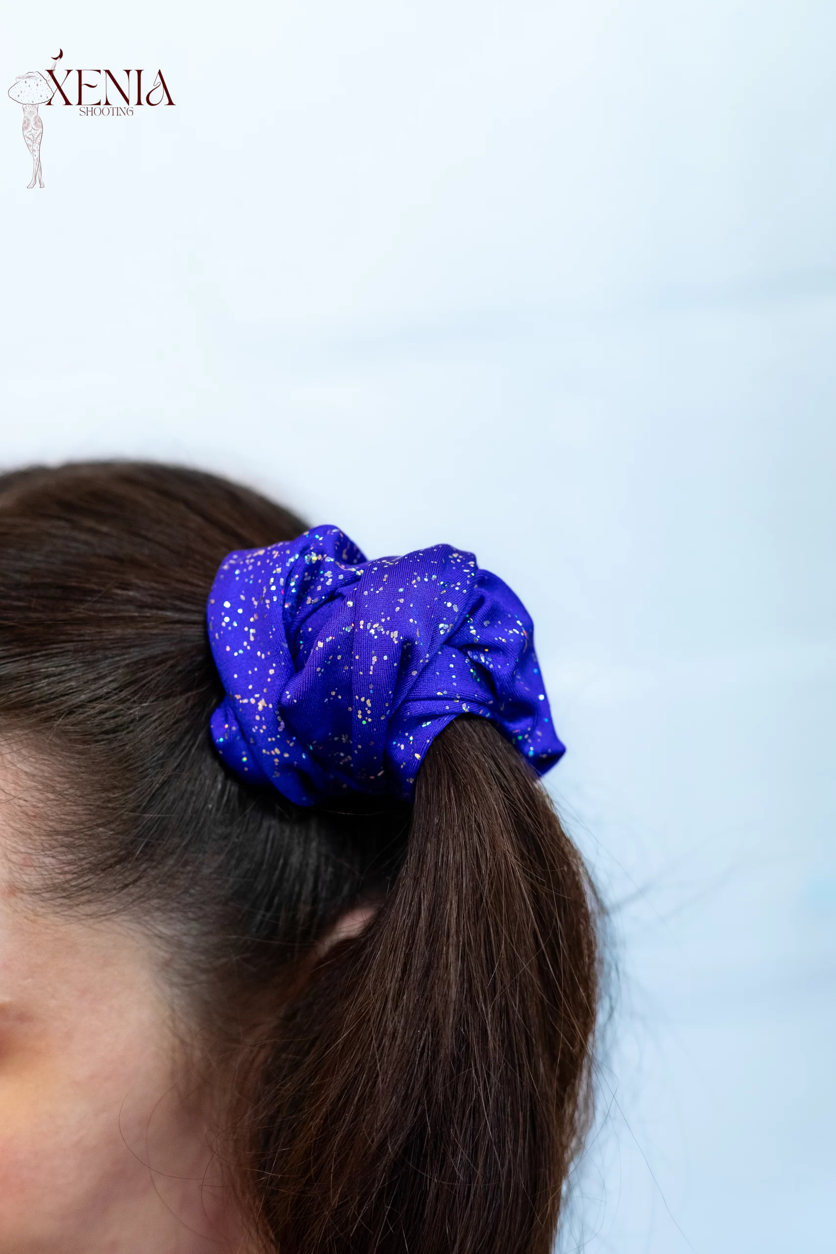 chouchou cheveux bleu indigo made in france