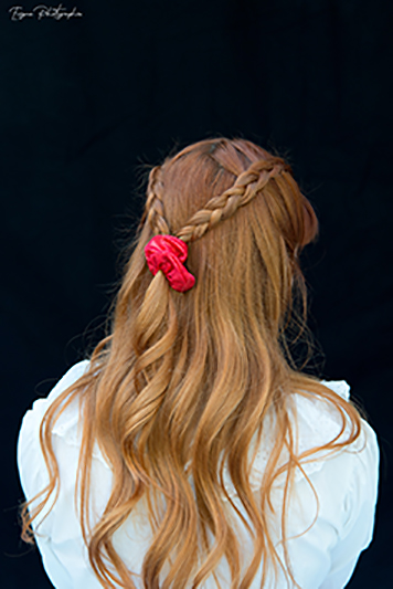 chouchou cheveux rouge made in france