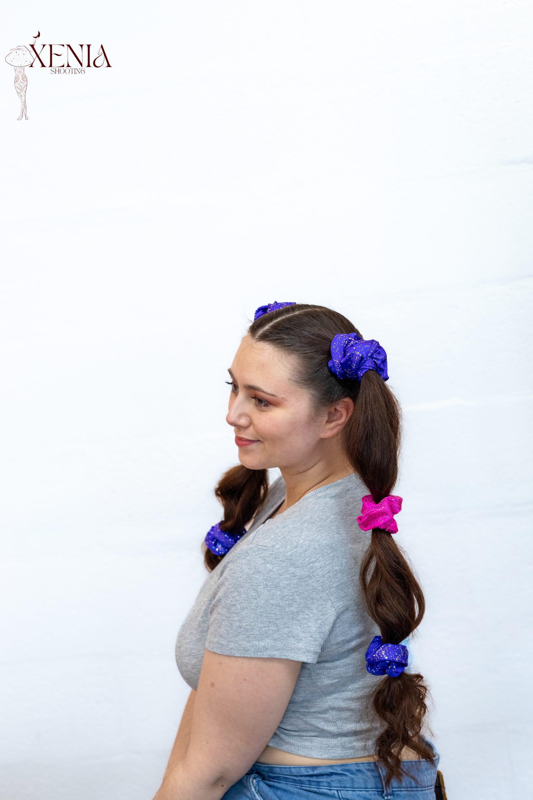 chouchous cheveux made in france bleu indigo fuchsia
