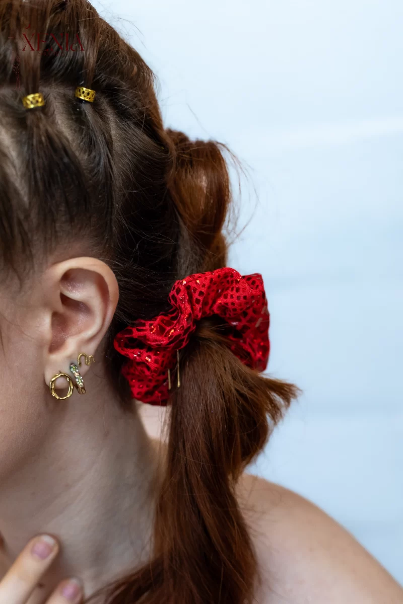 petit chouchou rouge made in france pour cheveux