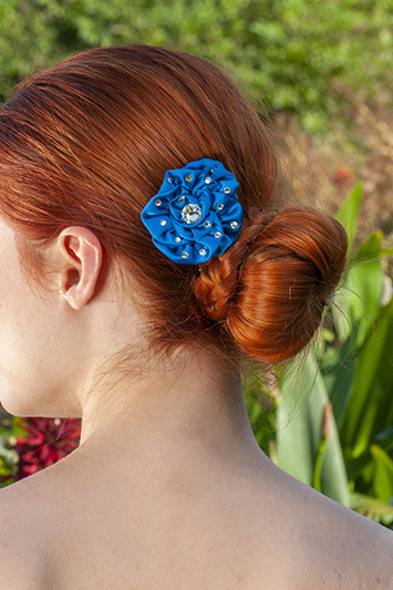 accessoire cheveux bleu roi