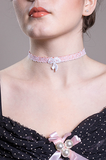 choker rose made in france