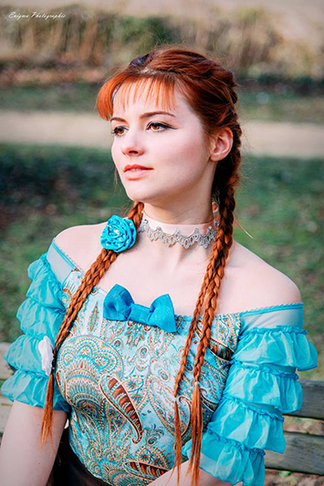 haut marie-antoinette turquoise made in france