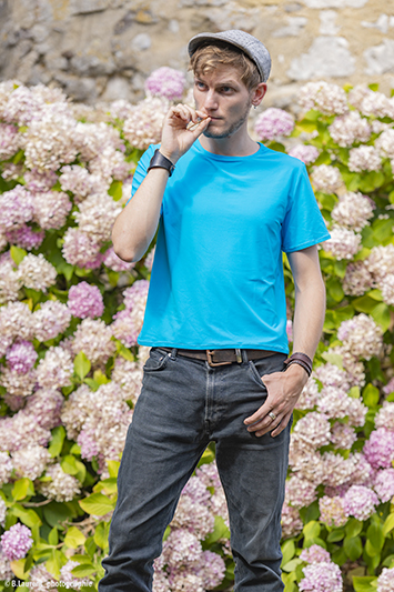 tee-shirt turquoise made in france