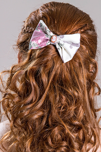 noeud pour cheveux en coton imprimé
