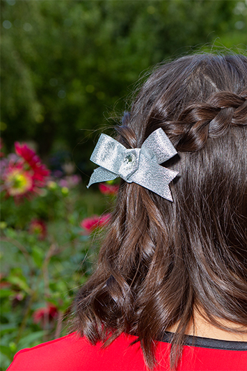 noeud argenté pour cheveux made in france