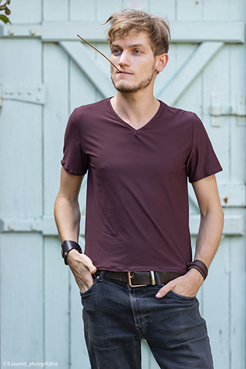 tee-shirt pour homme marron made in france