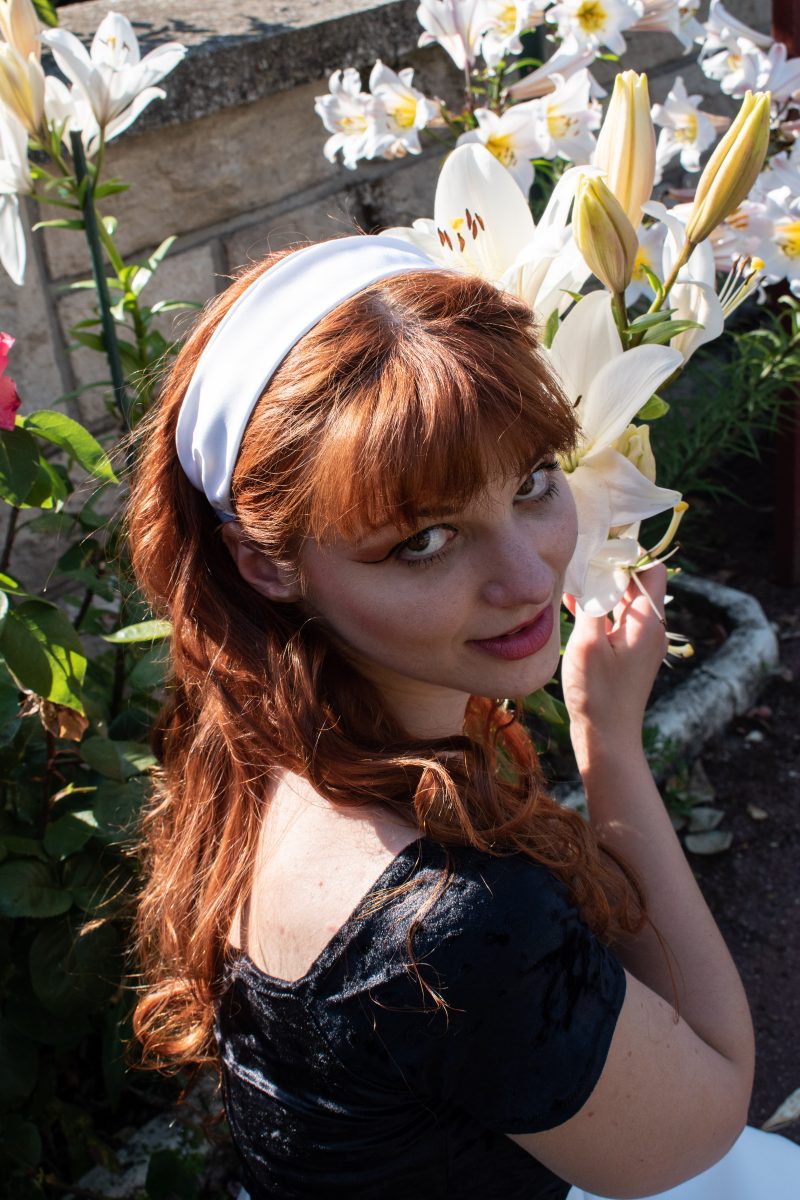 bandeau satin blanc fabrication française