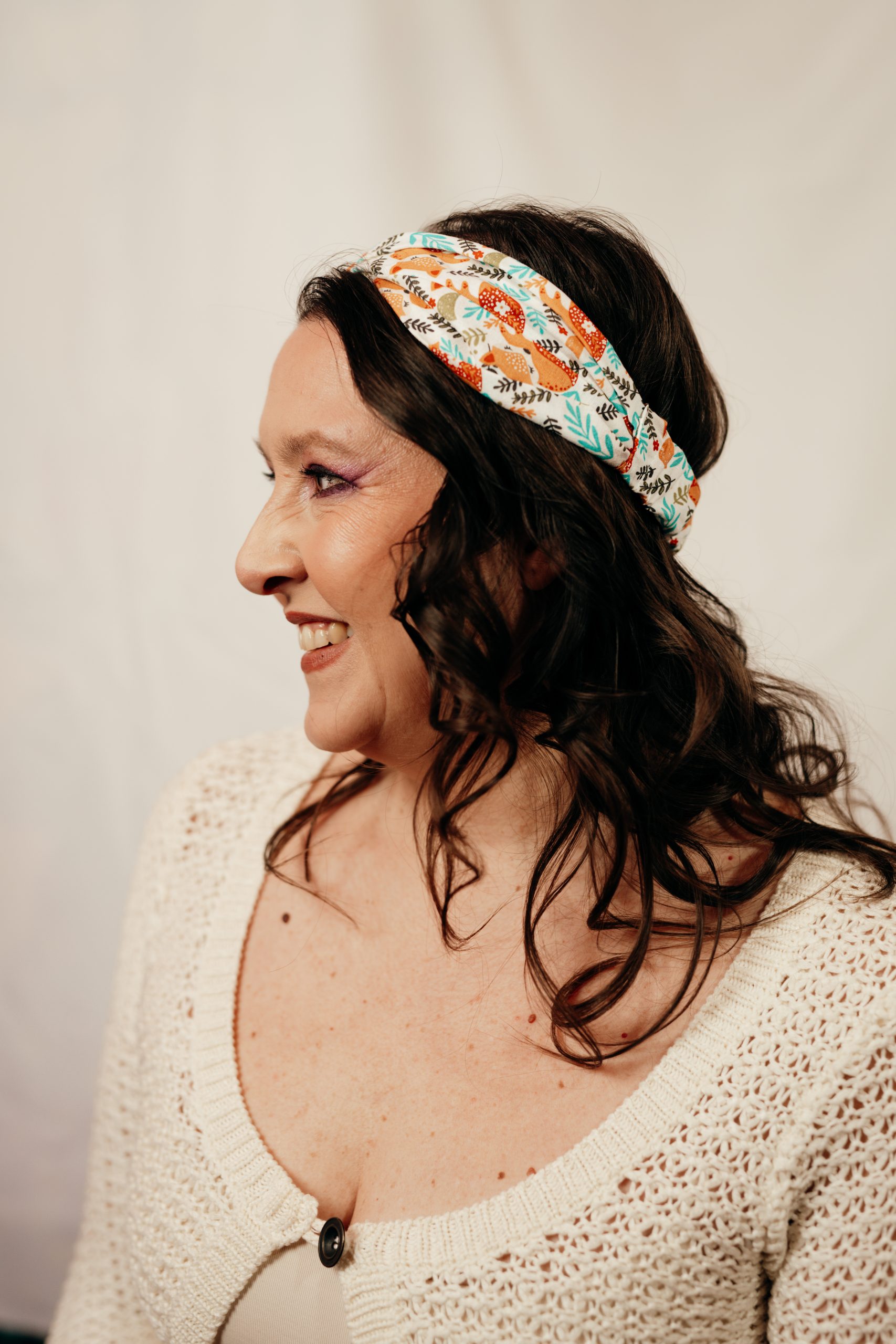 bandeau cheveux made in france imprimé renards
