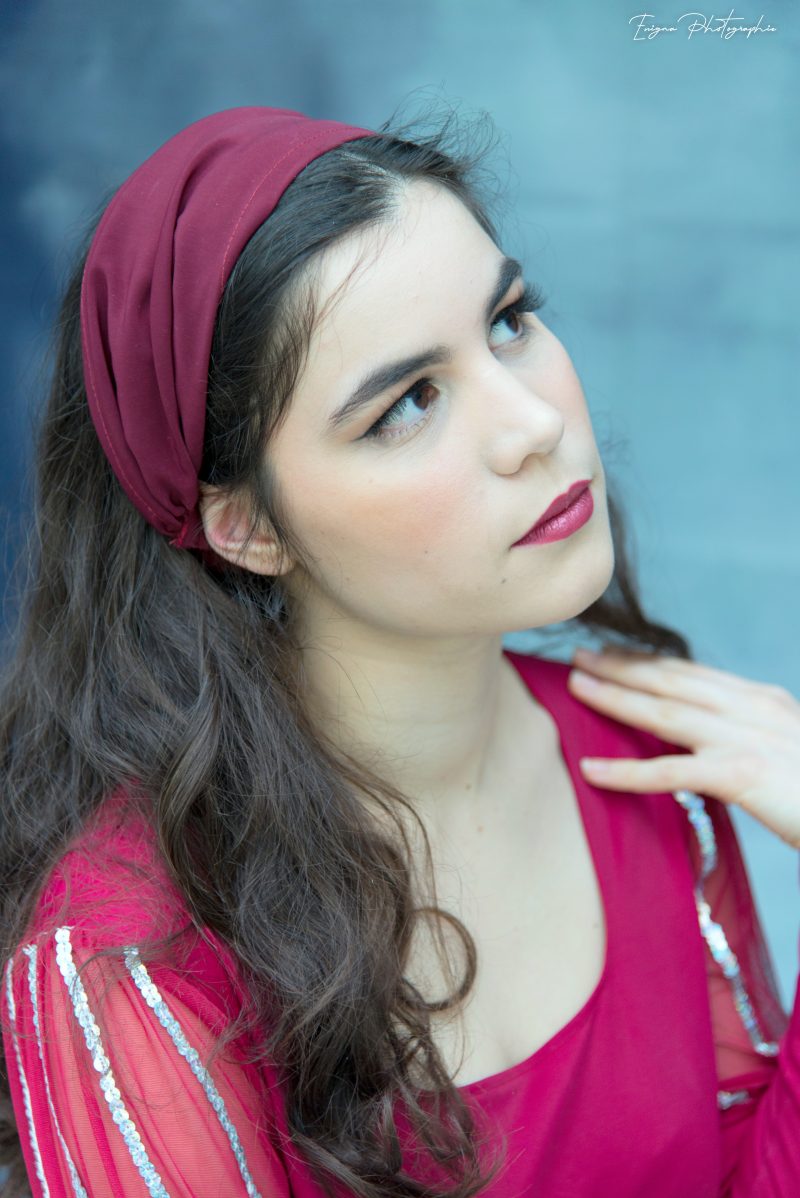 bandeau cheveux bordeaux made in france