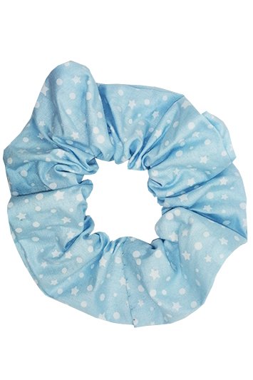 chouchou cheveux made in france bleu ciel imprimé étoile