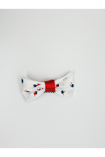 noeud pour cheveux made in france en coton blanc