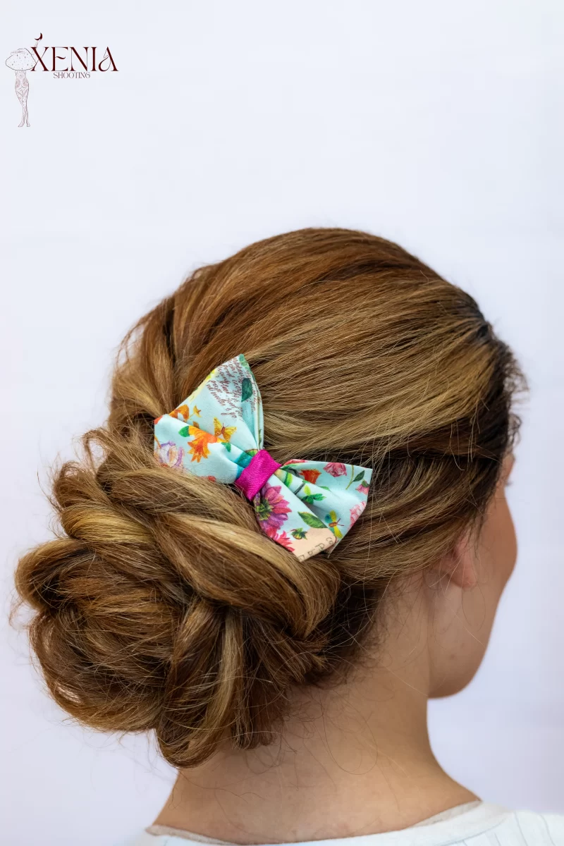 Noeud pour cheveux Made in France en coton imprimé Fais comme l'oiseau