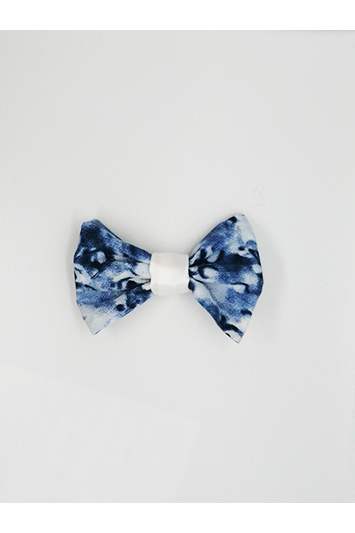 noeud pour cheveux bleu jean fabrication française