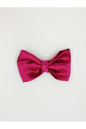 noeud pour cheveux en satin fuchsia