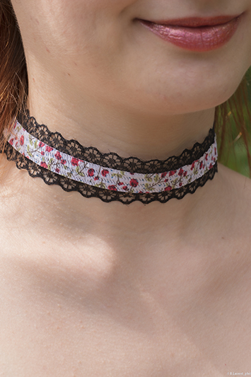 choker dentelle noire alice au pays des merveilles made in france