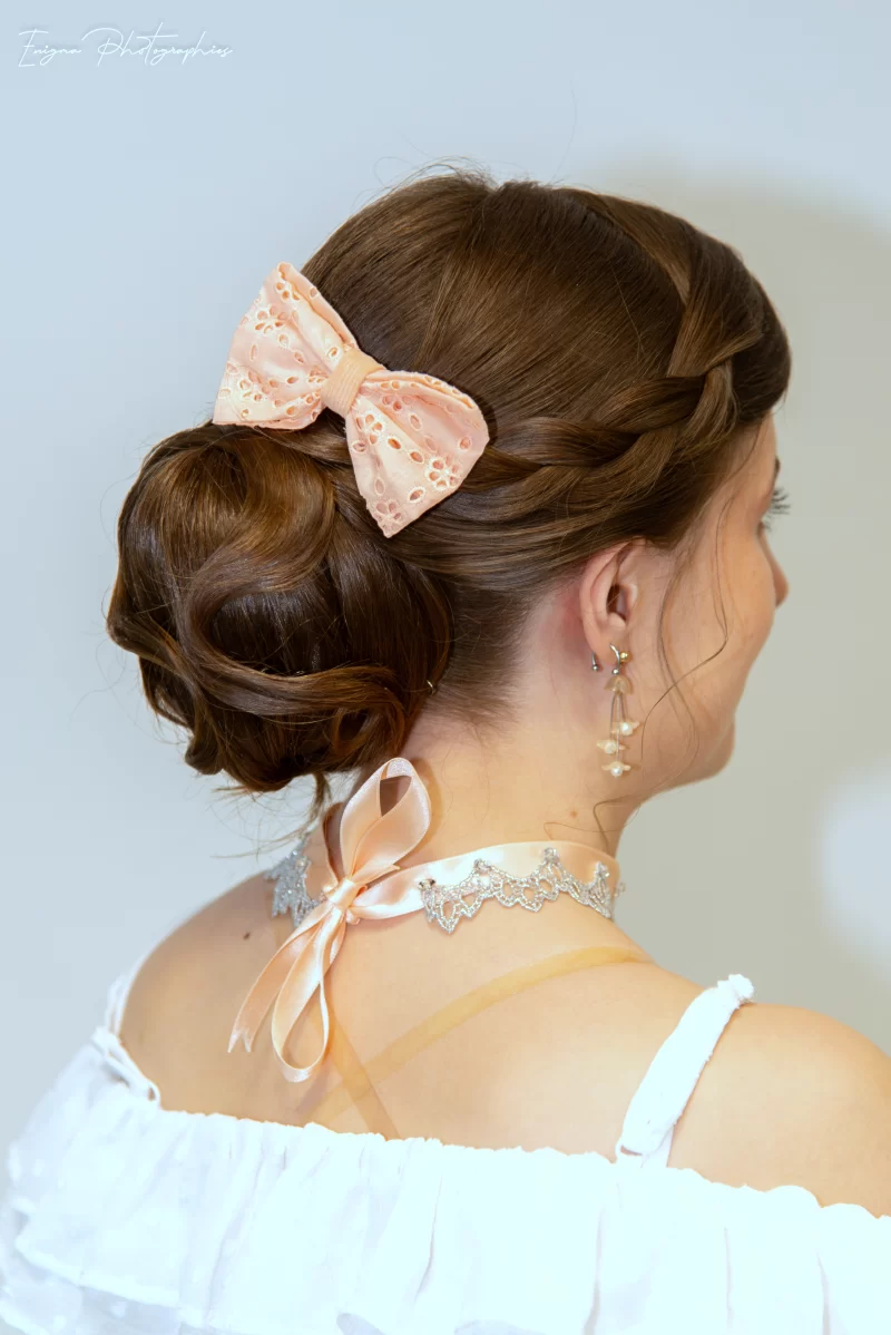 noeud pour cheveux made in france couleur saumon