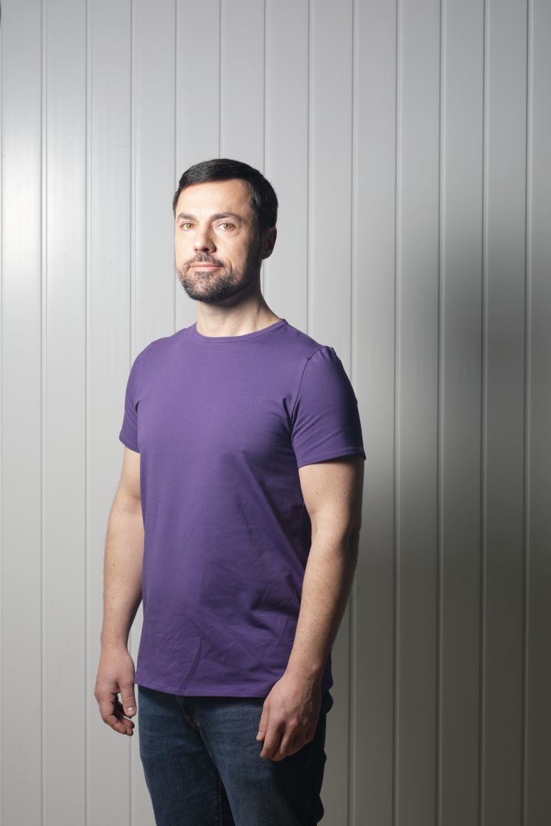 tee-shirt pour homme Made in France en jersey coton violet