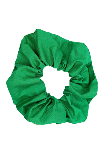 chouchou cheveux made in france fait main coton vert uni