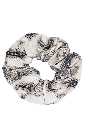 chouchou cheveux made in france lycra blanc imprimé