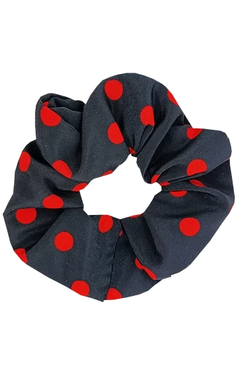 chouchou cheveux made in france fait main noir pois rouges