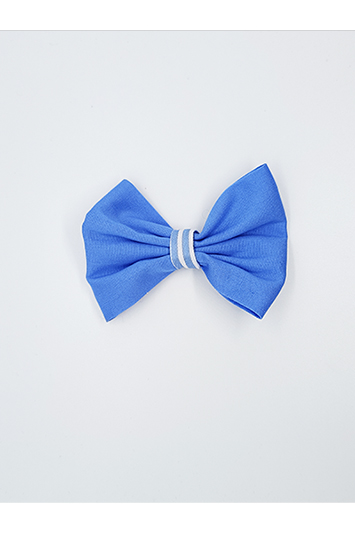 Noeud pour cheveux Made in France en coton bleu