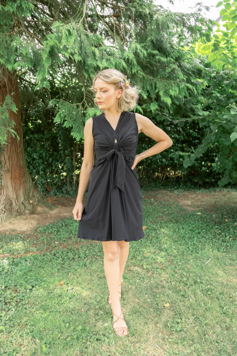 petite robe noire made in france lycra uni