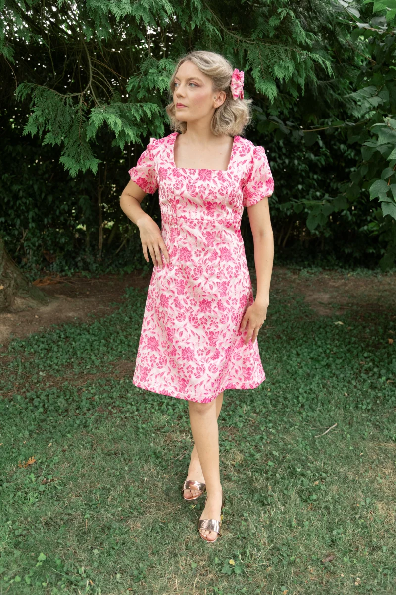 robe rose fleurs made in france
