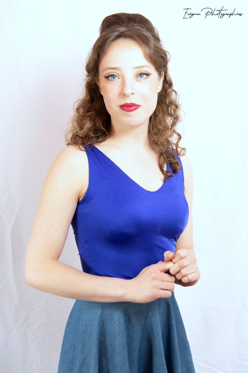 haut pour femme bleu roi Made in France