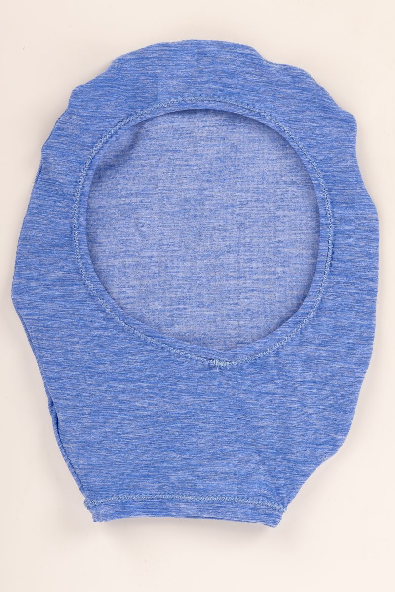 housse de poche de stomie bleu chiné Made in France