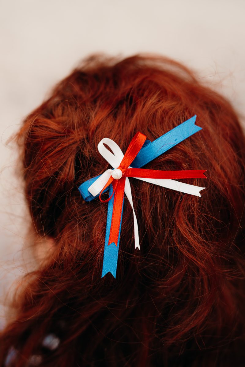 noeud tricolore pour cheveux made in france