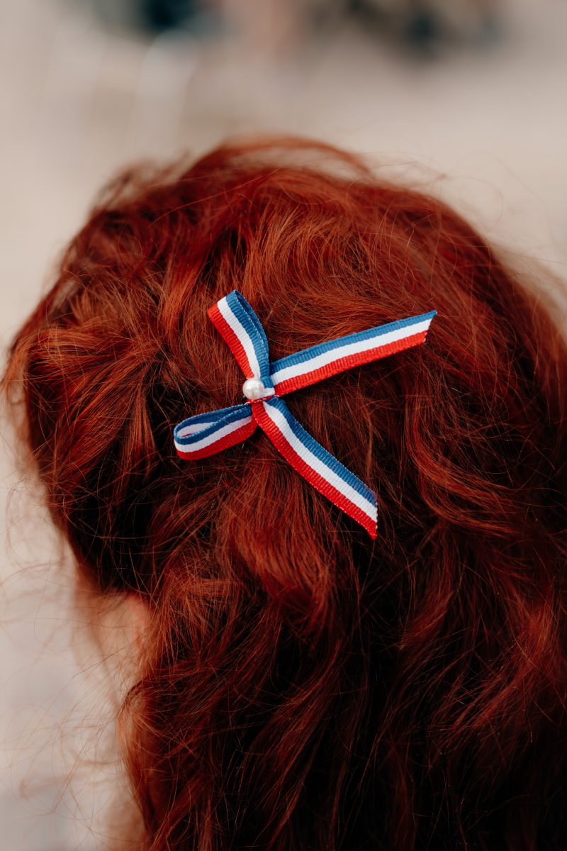noeud tricolore pour cheveux made in France