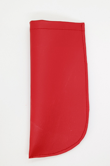 étui à lunettes made in France en simili cuir lisse rouge